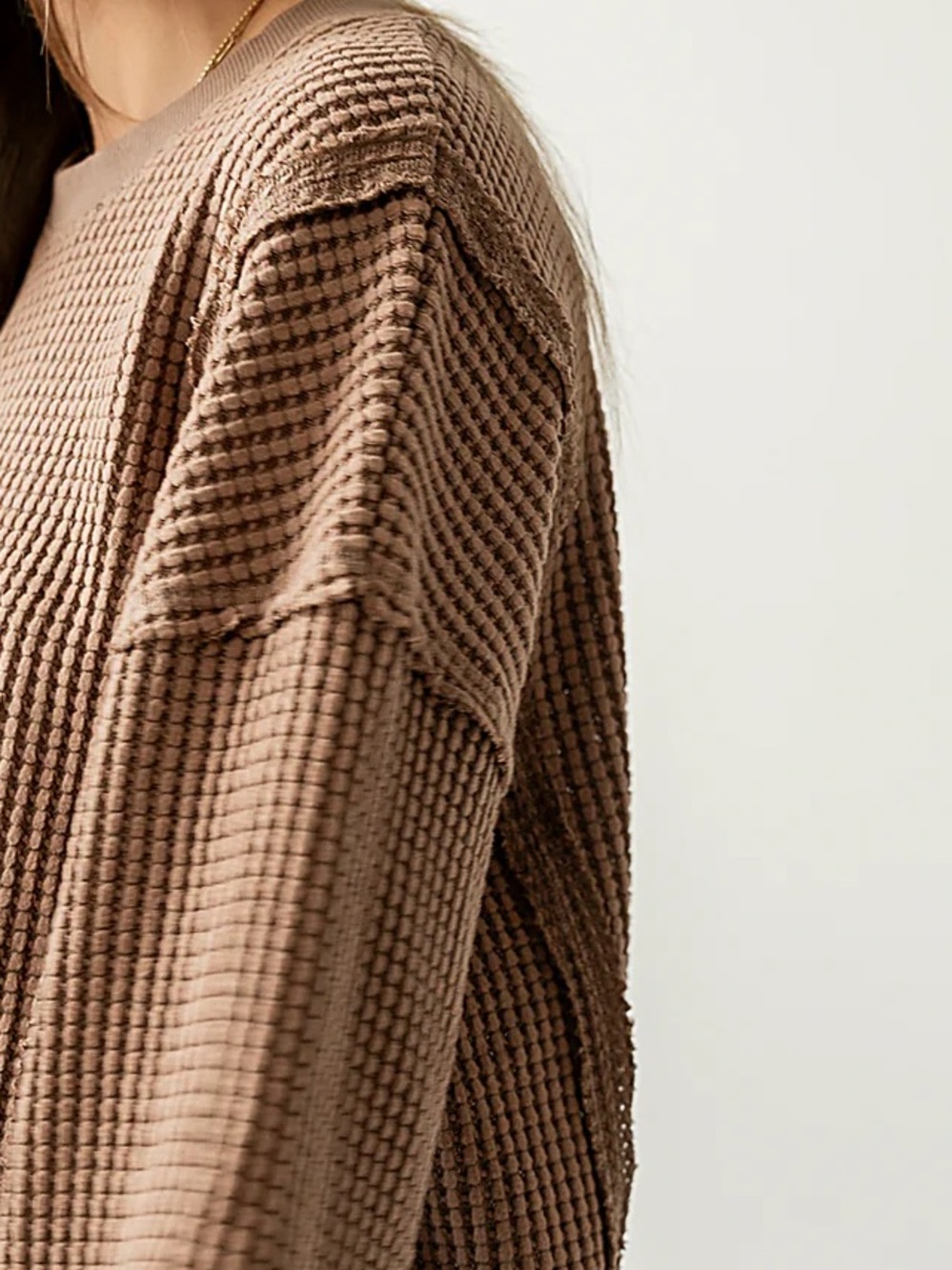 Cozy Waffle Knit Pullover Sweater - Taupe